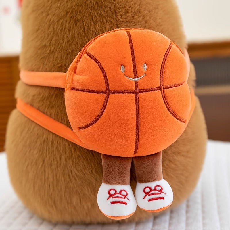 Capybara Doll Satchel Basketball Backpack Plush Toys