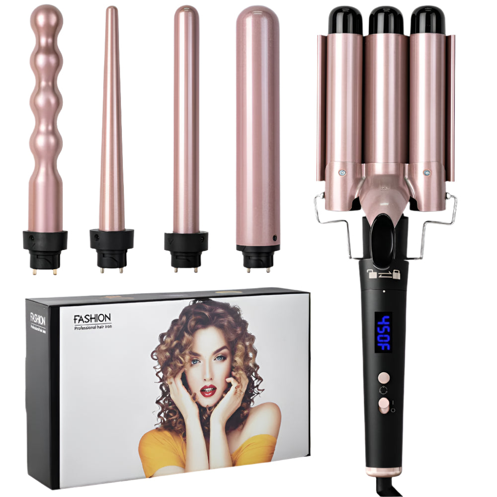 LCD Screen Four Adjustable Temperature Levels Hair Curler Women's Curling Iron