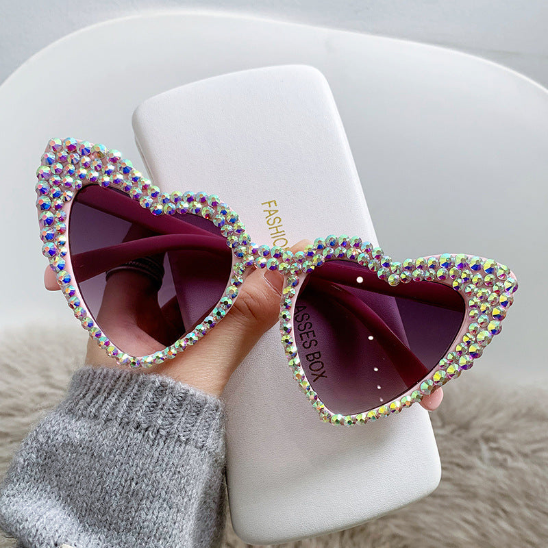 Women's Female Cute Cat Eye Heart-Shaped Sunglasses