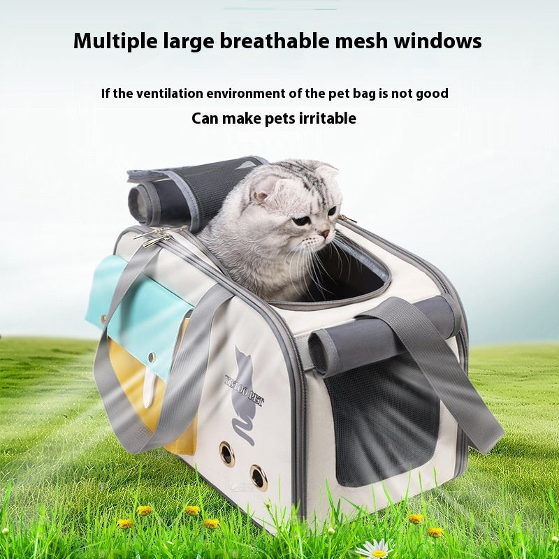 Outdoor Portable Pet Shoulder Bag Large Capacity Breathable Cat Carrying Bag