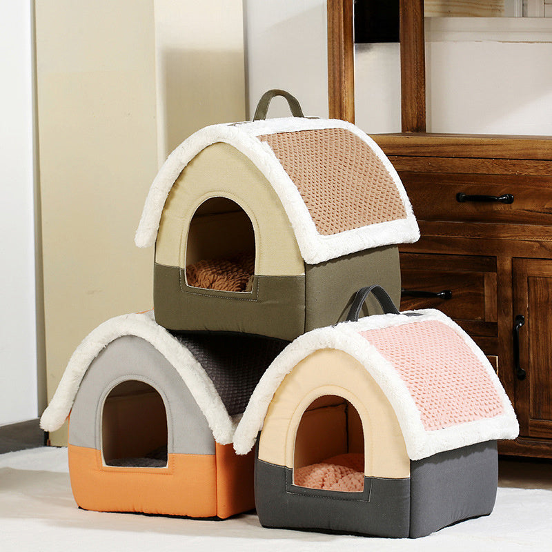 Foldable Pet Cat Dog House Kennel Sofa Bed Mat For Small And Medium Dogs, Cats, And Other Pets of Similar Size.