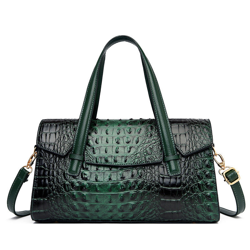 Soft Leather Fashionable Handbag With Large Capacity & Shoulder Strap