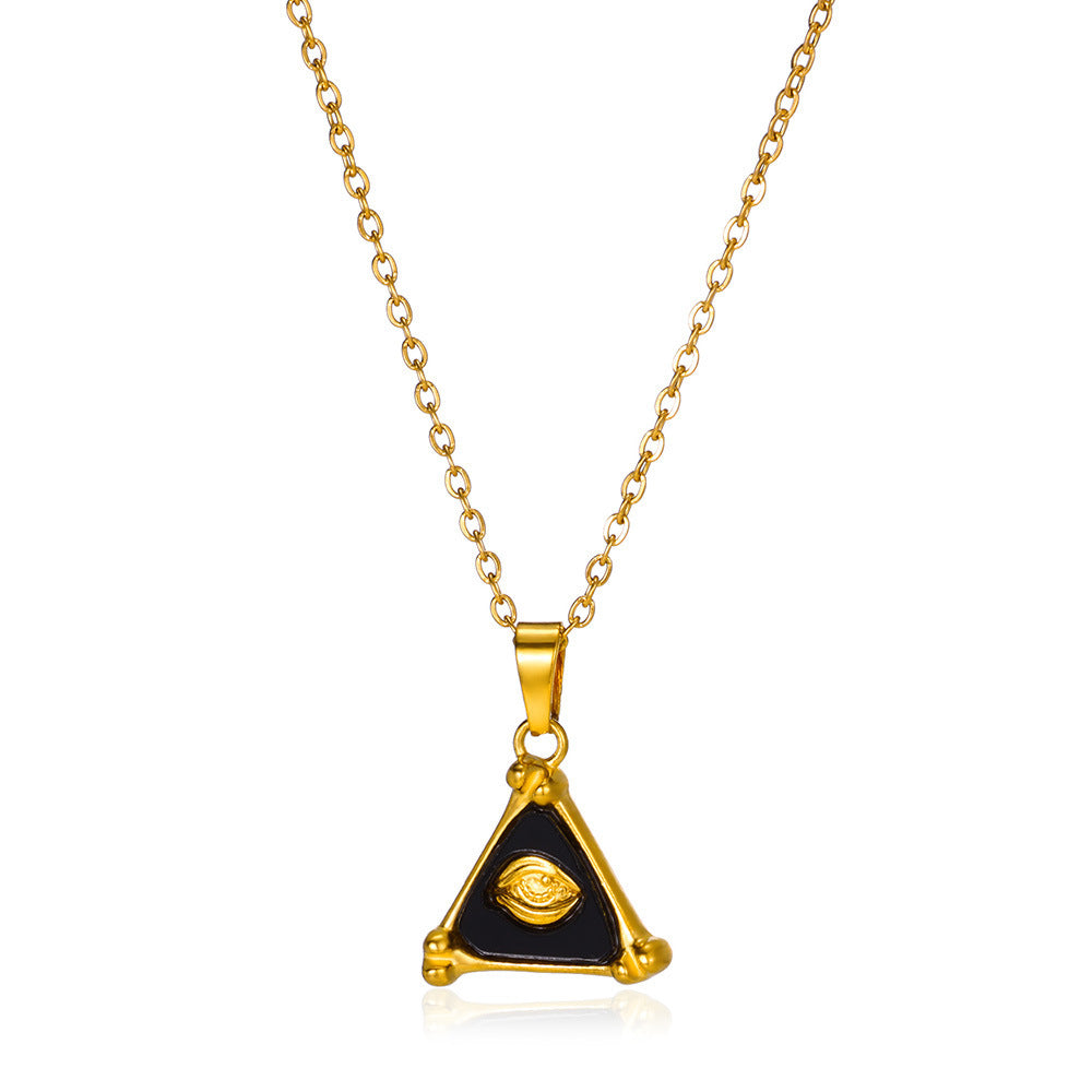 Fashion Triangle 18K Gold Stainless Steel Unisex Necklace