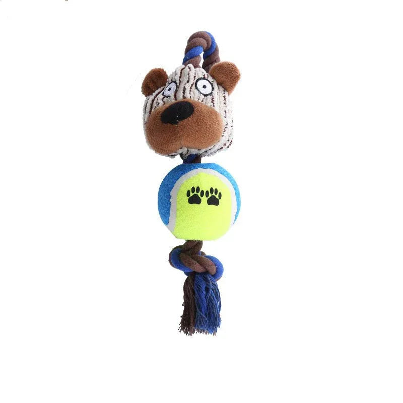 Bite Resistant Cotton Rope Sound Dog Pet Chew Toys For Interactive Play - Weriion