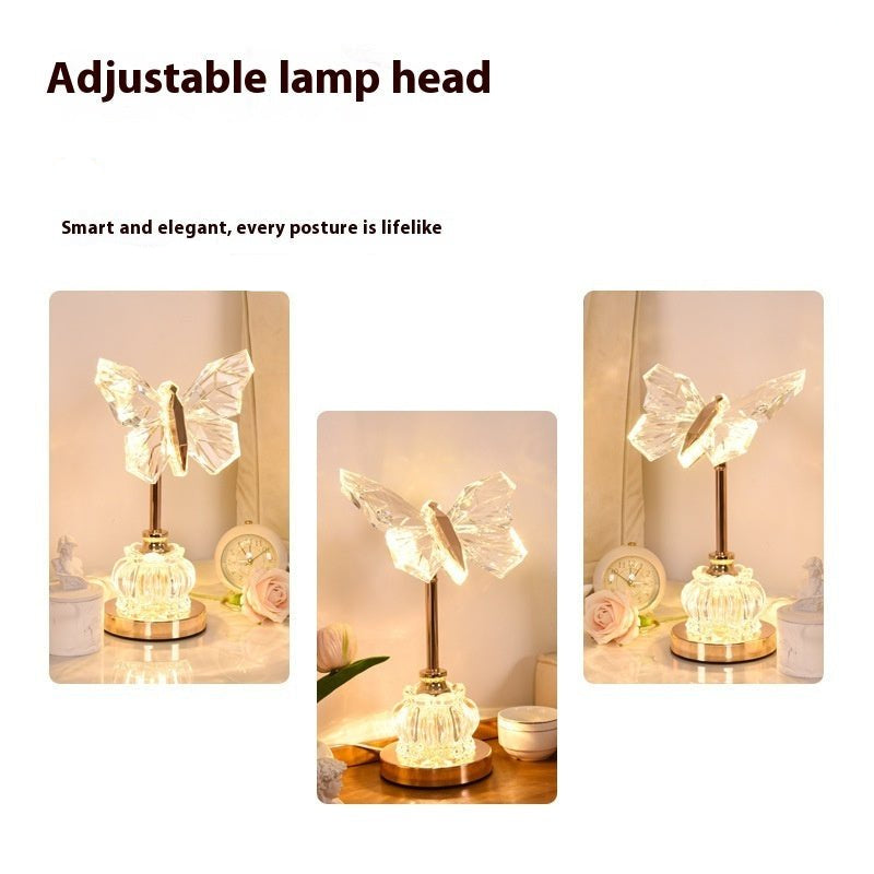 Butterfly Table Lamp Bedroom Bedside Creative Ambience Light - Weriion