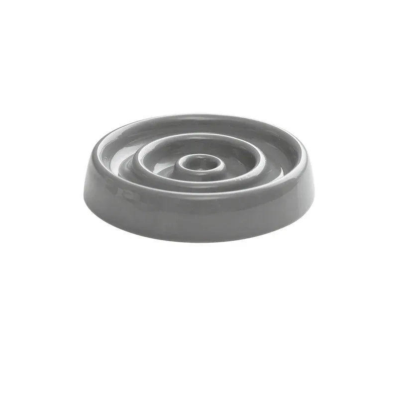 Ceramic Anti-Gulping Slow Feeding Pet Cat Dog Bowl.
