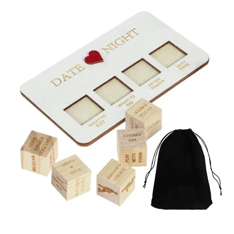 Wooden Date Night Dice Game For Romantic Couples