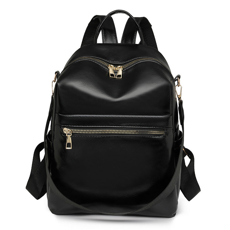 Women's Large Capacity PU Leather Travel School Work Backpack