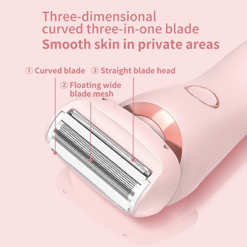USB Rechargeable Trimmer With Two Removable Trimmer Heads Women's Body Leg Armpit Pubic Hair Intimate Razor Shaver For Hair Removal