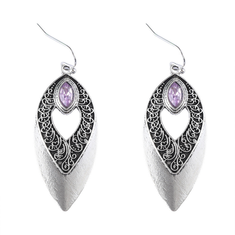 Women's Retro Ethnic Style Leaf Earrings