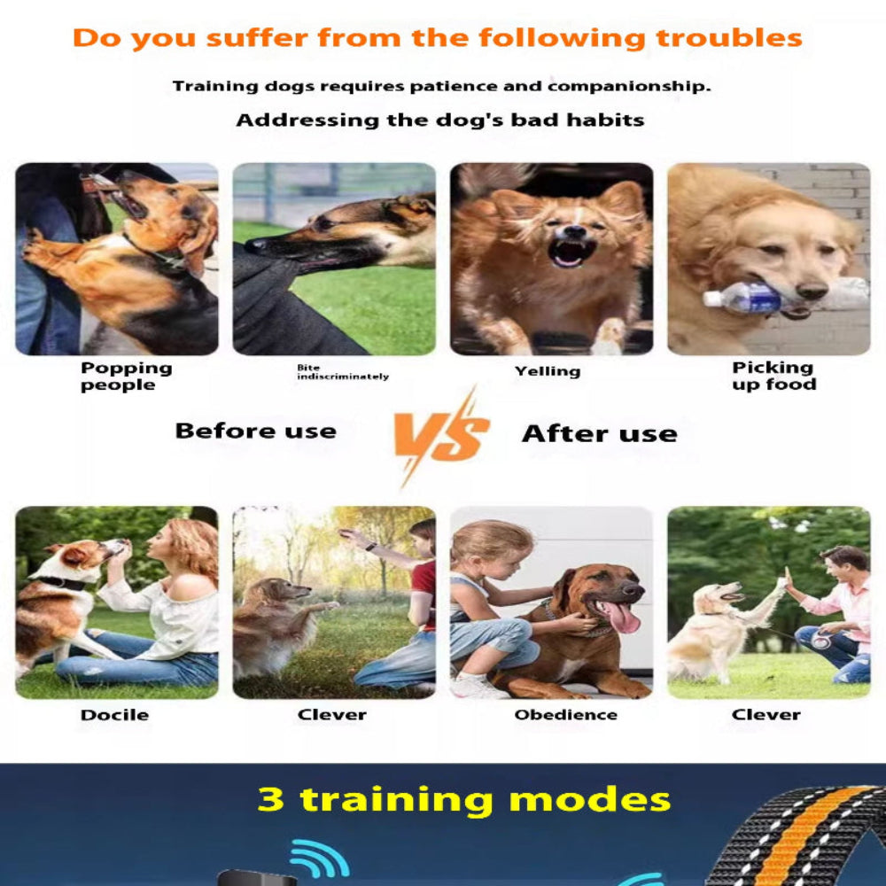 Waterproof Remote Control Bark Stopper Dog Training Electric Shock Collar