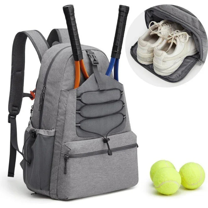 Men's And Women's Unisex Large Tennis Backpack With 4 Rackets Capacity And Shoes Compartment