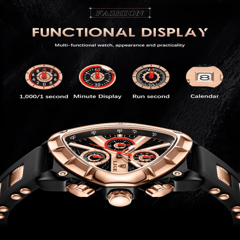 Polygon Men's Waterproof Luminous Calendar Watch