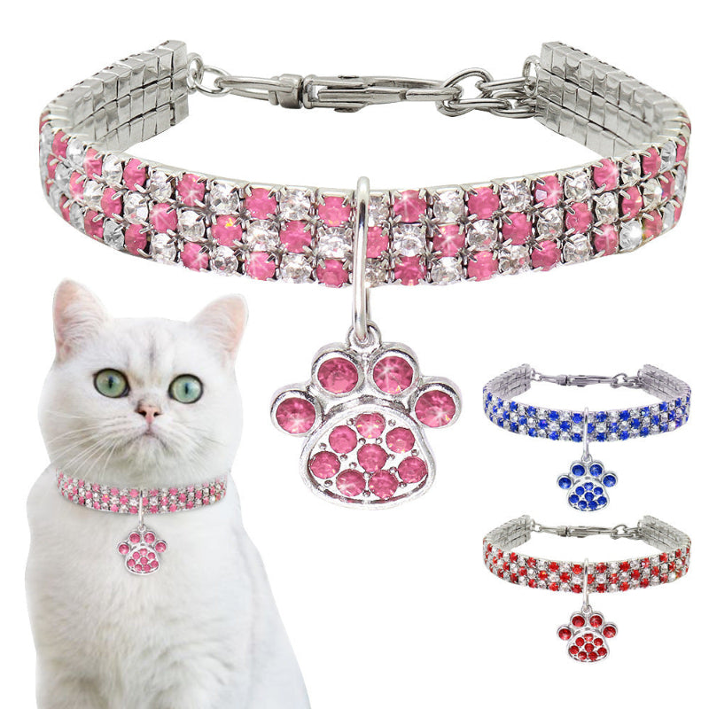 Pet Collar Necklace Jewelry With Diamonds For Cats And Dogs
