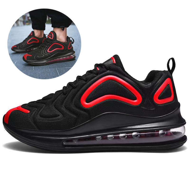Casual Air Cushion Black Shoes Men Outdoor Breathable  Lace-Up Sneakers Running Sports Shoes
