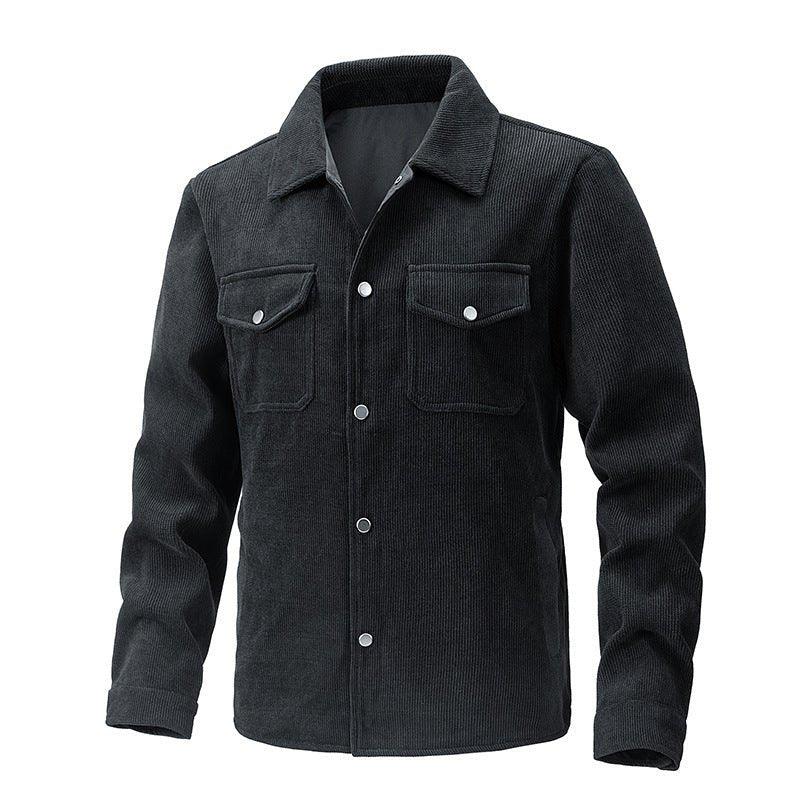 Corduroy Fashionable Solid Color Men's Jacket - Weriion