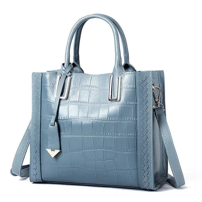 Crocodile Pattern Leather Handbag For Women - Weriion