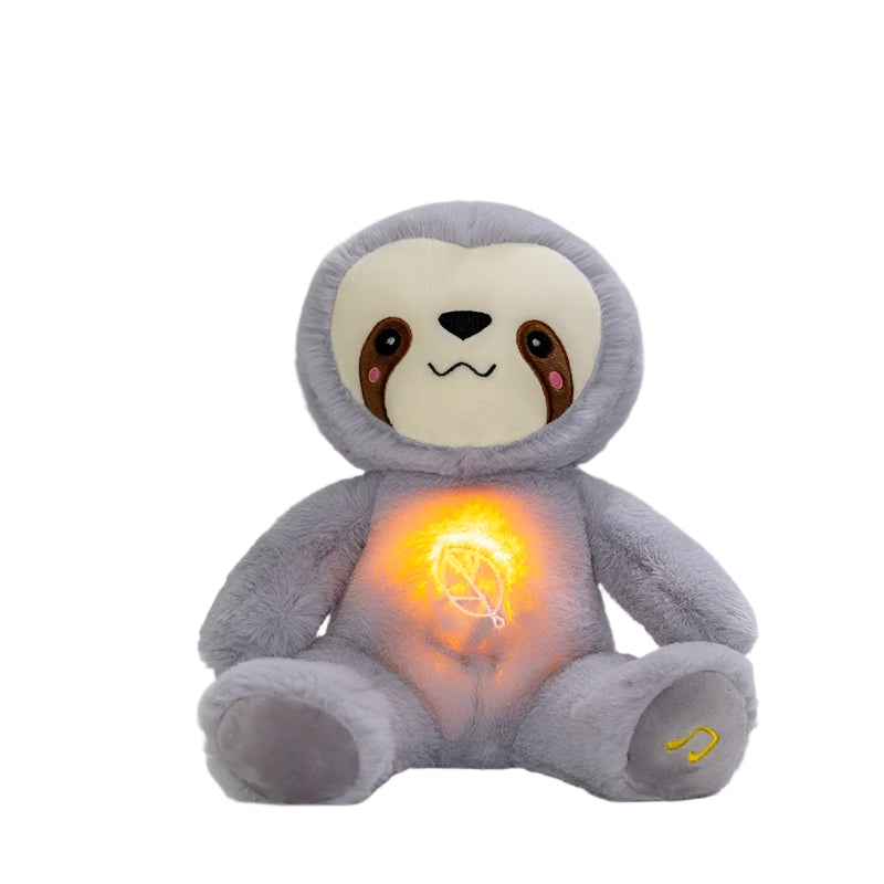 Cute Luminous Breathing Soothing Stuffed Animal Sloth Doll Plush Toy - Weriion