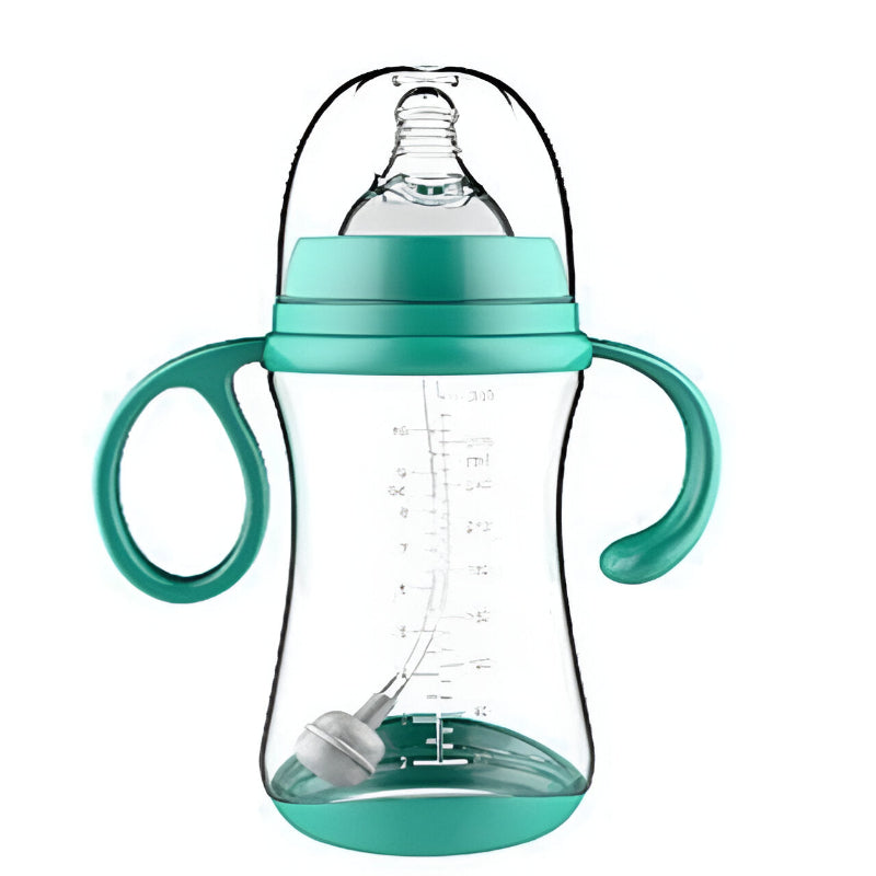 Baby Feeding Supplies Cup Silicone Feeding Bottle With Two Handles And Straw