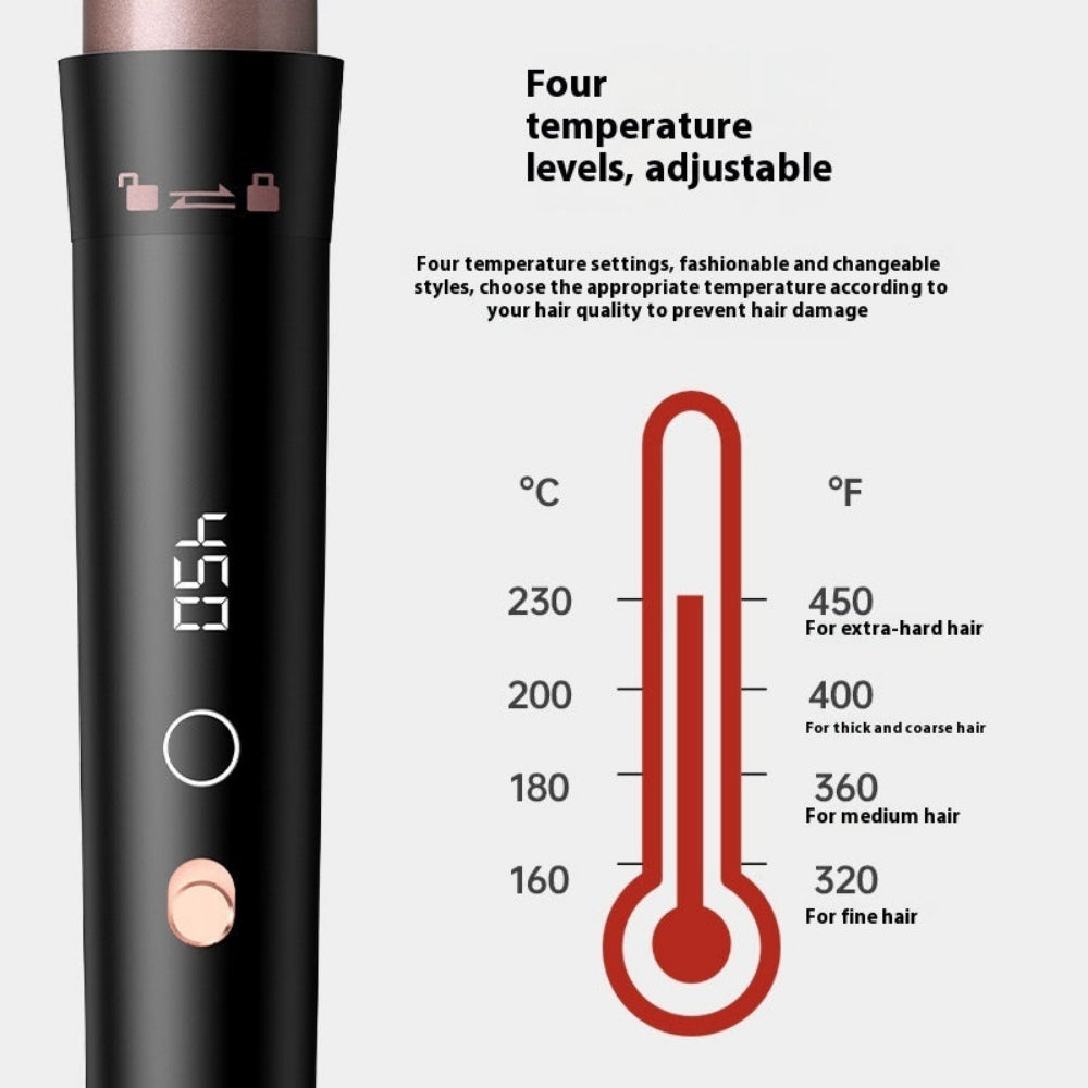 LCD Screen Four Adjustable Temperature Levels Hair Curler Women's Curling Iron