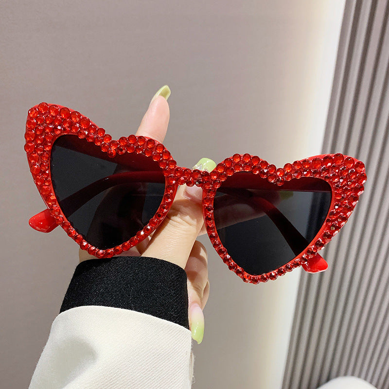 Women's Female Cute Cat Eye Heart-Shaped Sunglasses