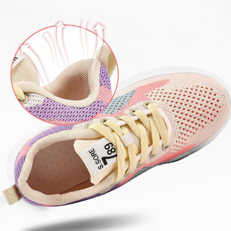 Casual Lace-Up Sneakers Women Versatile Breathable Lightweight Walking Running Shoes