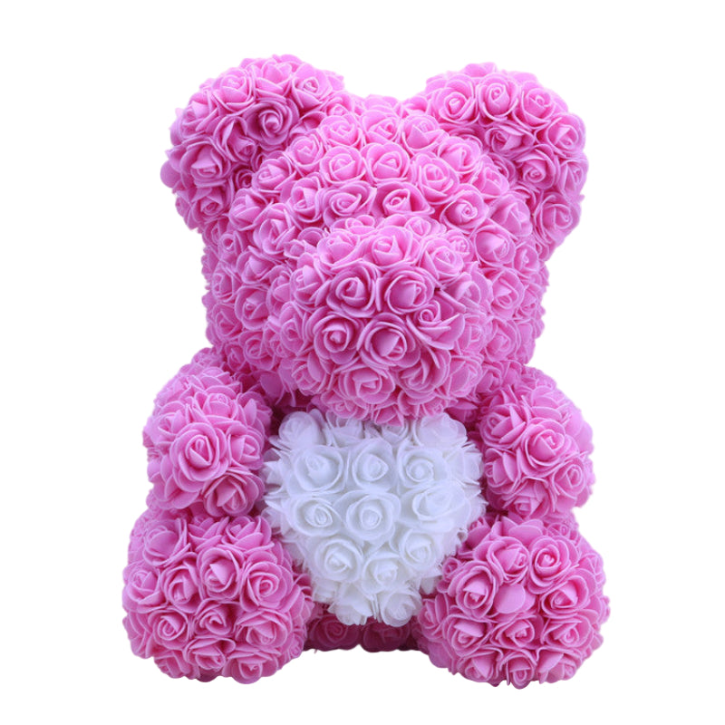 Creative Christmas Rose Doll Holding-Heart Bear Romantic Gift For Lovers Girlfriends Wives