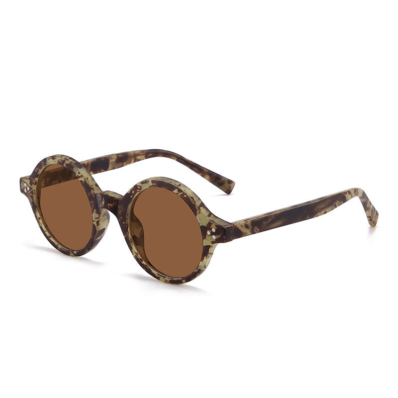 European And American Vintage Round Frame Polarized Sunglasses