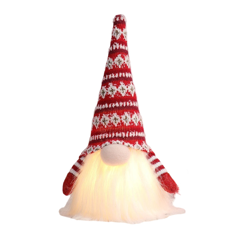 Christmas Decoration Luminous Glowing Beard Santa Figurine Doll Ornaments