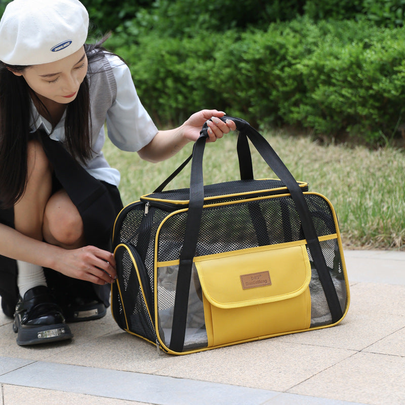 Breathable Oxford Cloth One-Shoulder Dog Bag Portable Cat Bag