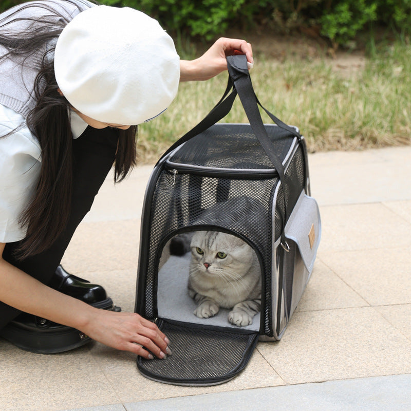 Breathable Oxford Cloth One-Shoulder Dog Bag Portable Cat Bag