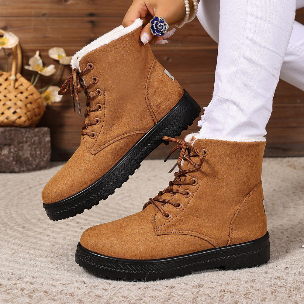 Women's Fashionable Waterproof High-Top Cotton-Padded Autumn Winter Snow Boots