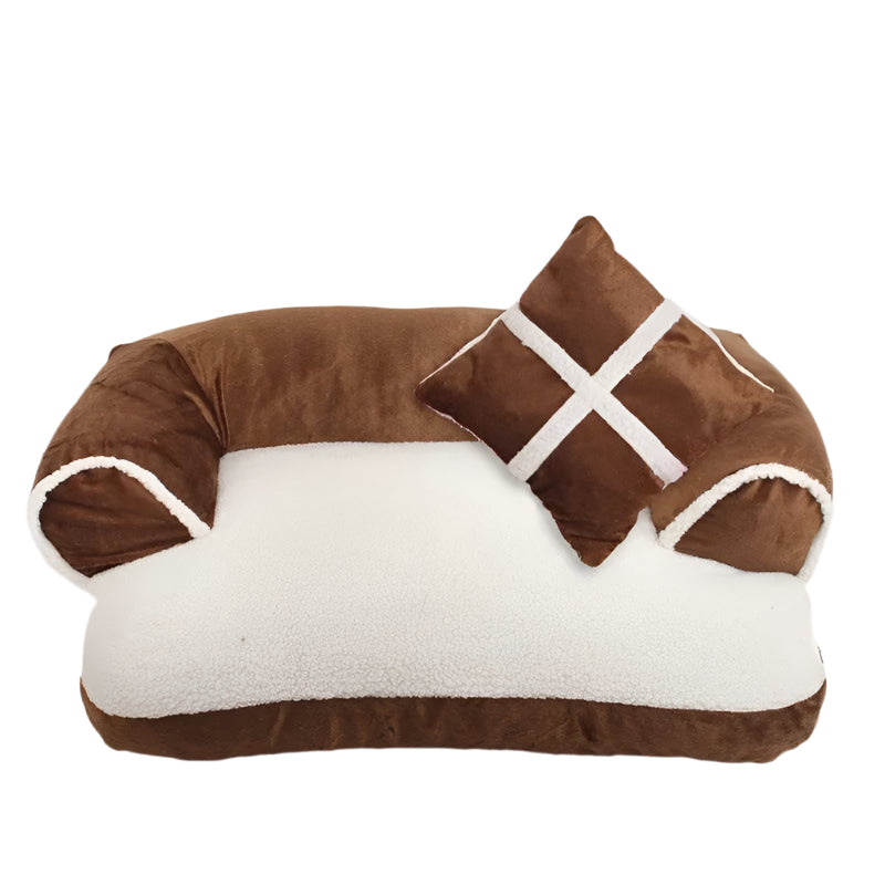 Soft Cat Dog Pet Bed Warm Comfortable Sofa With Pillow.