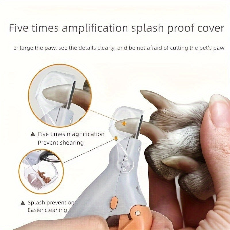 LED Light Pet Nail Trimmer Suitable For Trimming Cat And Dog Nails And Paws With Magnifying Glass