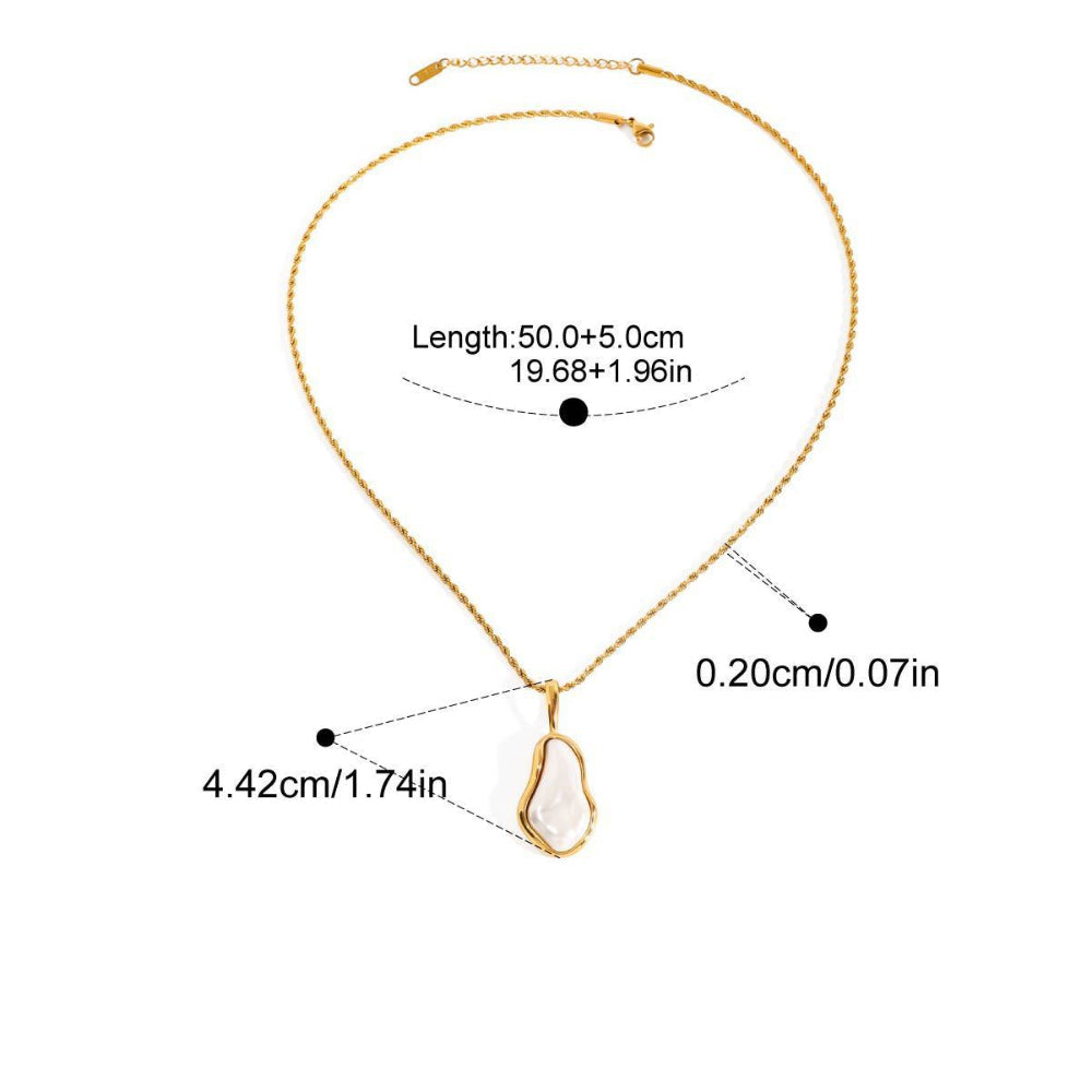 Stainless Steel Pearl Necklace For Women