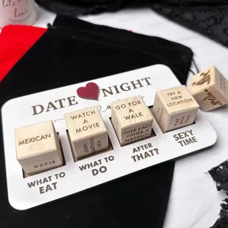 Wooden Date Night Dice Game For Romantic Couples