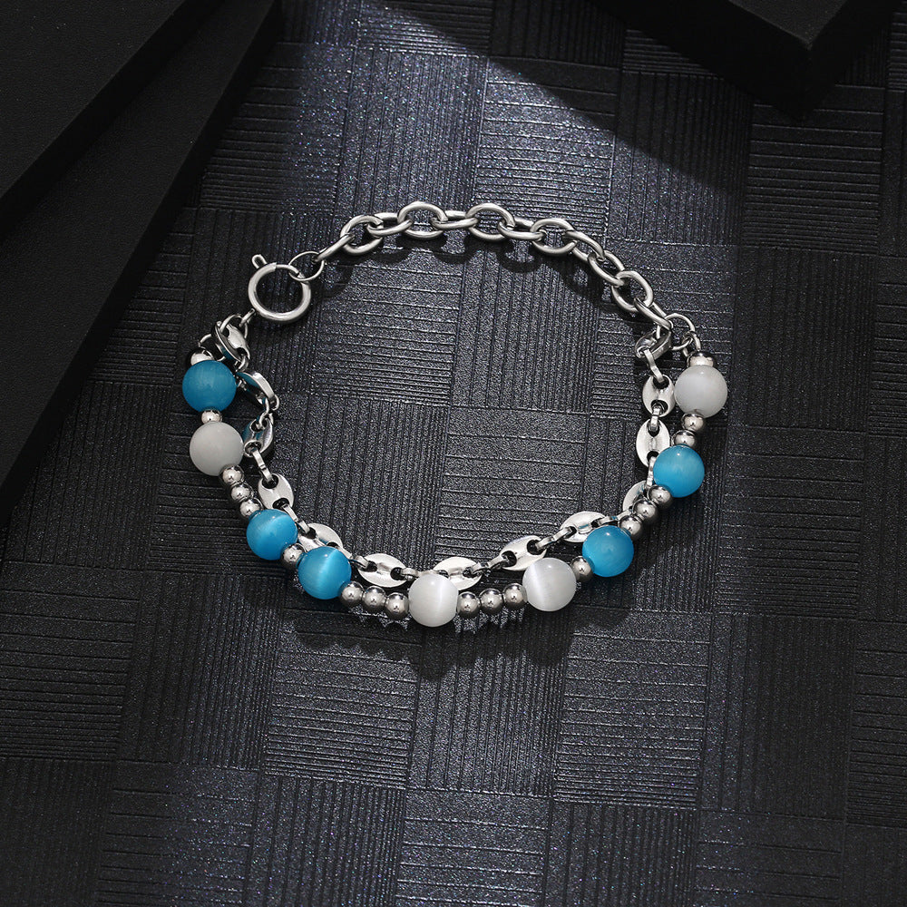 Women's Titanium Steel Opal Bracelet