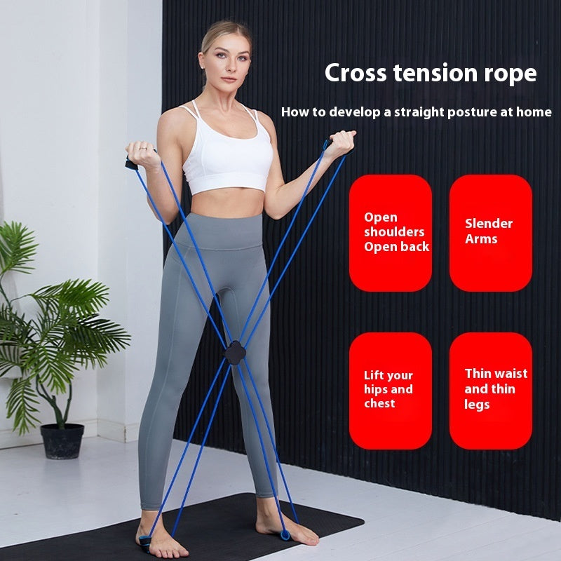 Versatile Eight Character Puller Resistance Band For Exercise And Fitness.