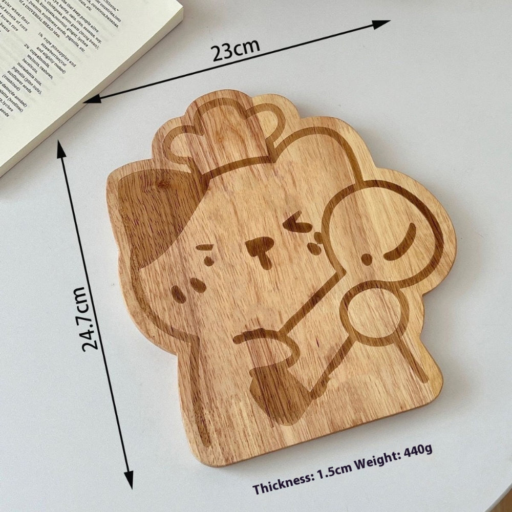 Kitchen Home Wooden Chopping Cutting Board Swing Tray In One