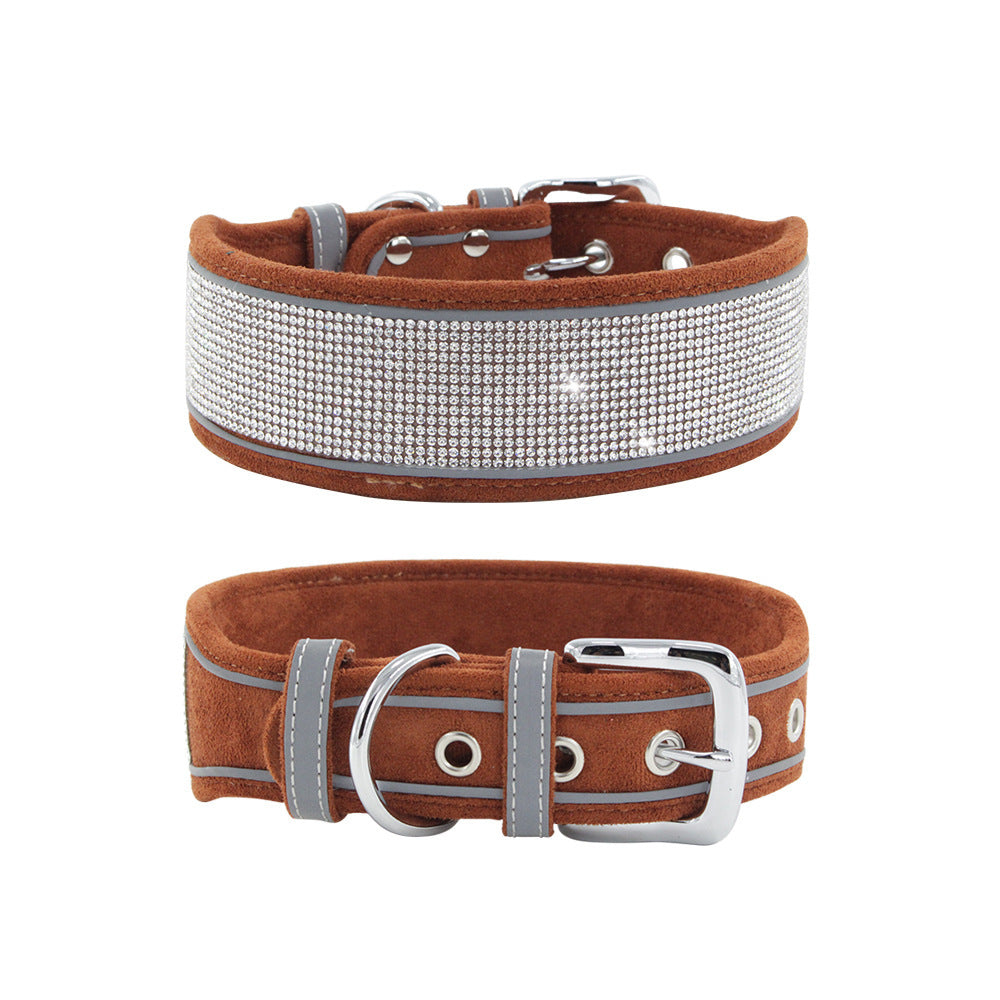 Suede Reflective Soft And Comfortable Dog Pet Collar