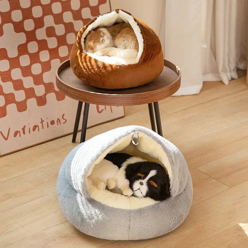 Universal Pet Kennel Bed For All Four Seasons, Sleeping Cat Nest, Semi-Closed Dog House.