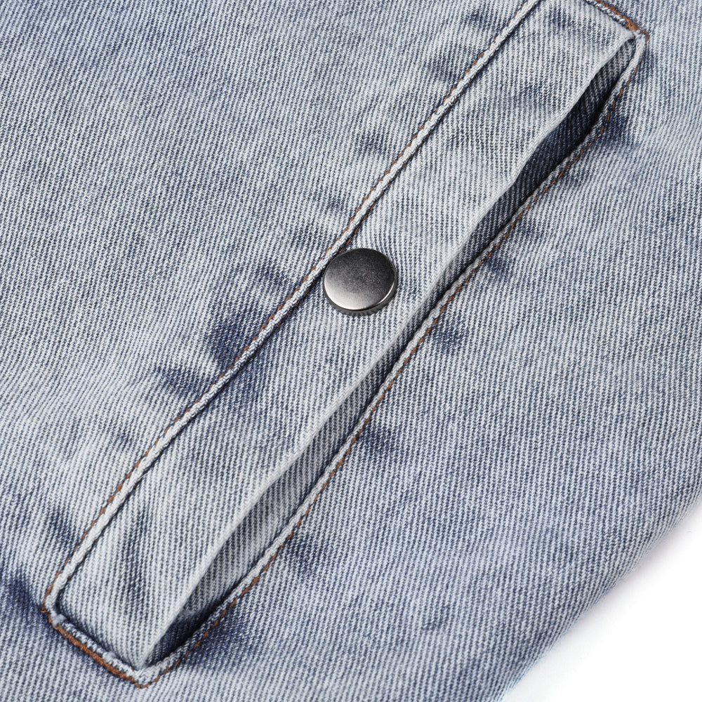 Men's Retro Denim Patchwork Jacket