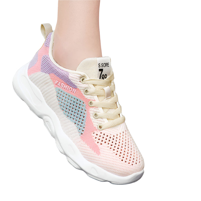 Casual Lace-Up Sneakers Women Versatile Breathable Lightweight Walking Running Shoes