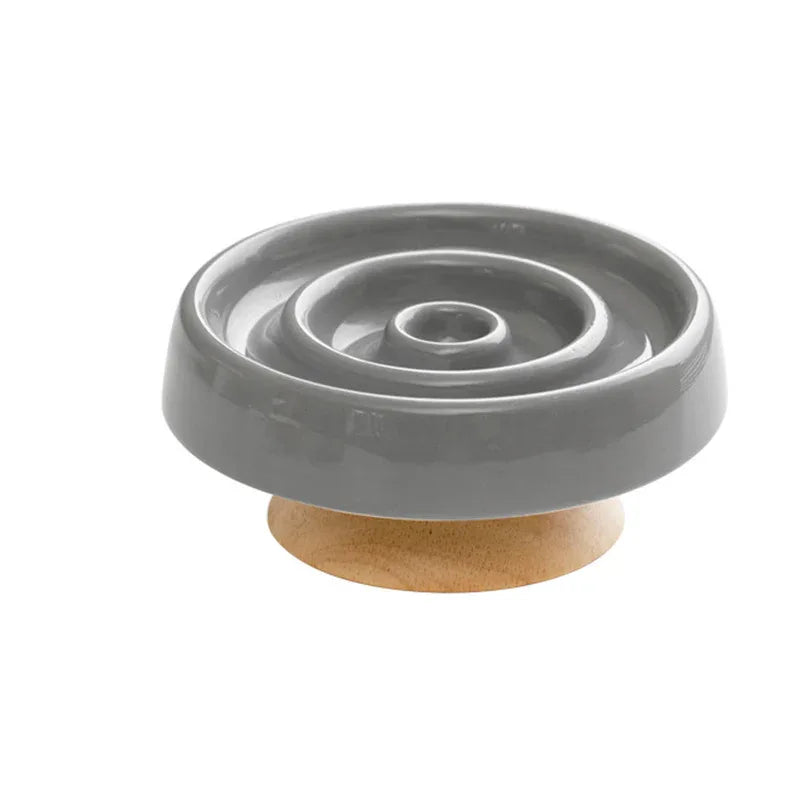Ceramic Anti-Gulping Slow Feeding Pet Cat Dog Bowl.