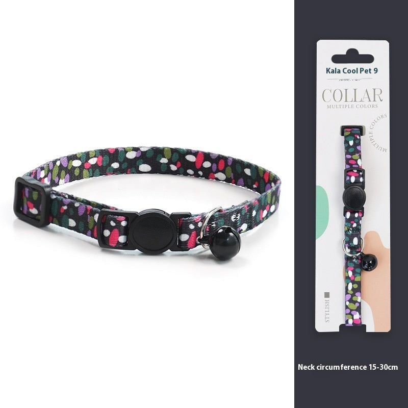 Woven Collar Bell Anti-Suffocation Comfortable Safety Buckle Pet Cat Decoration
