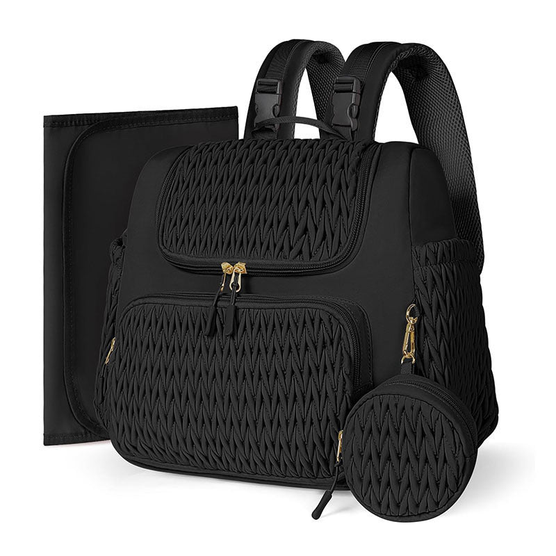 Multifunctional Quilted Diaper Bag Backpack For Parents