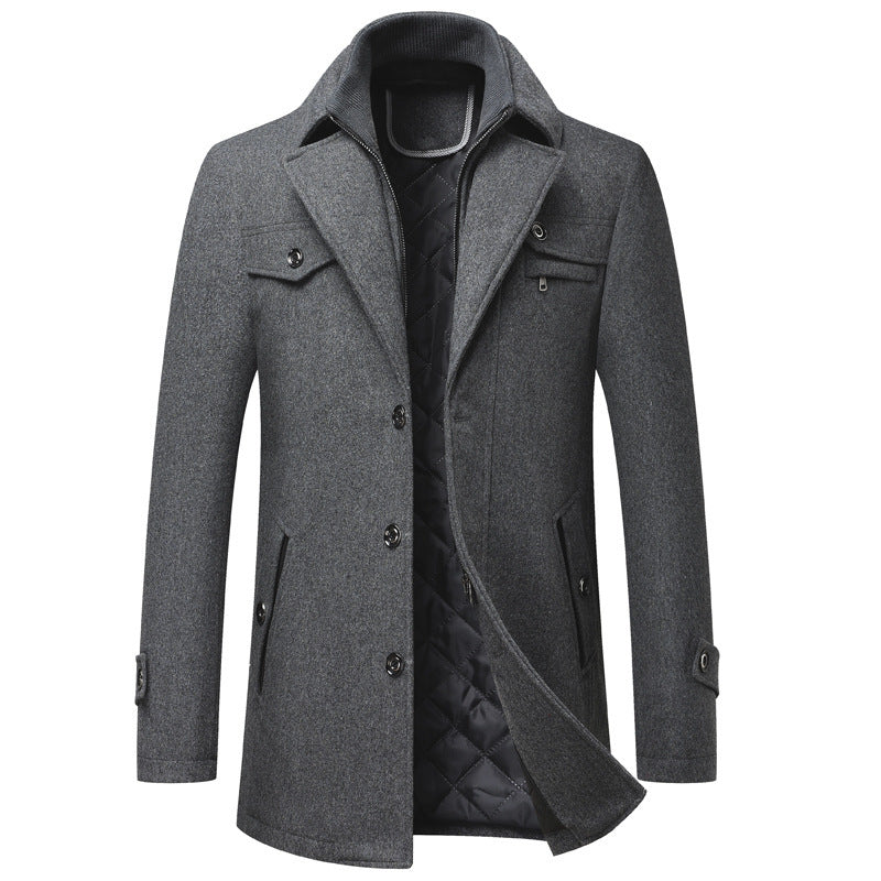 Men's Woolen Thickened Warm Autumn Winter Coat