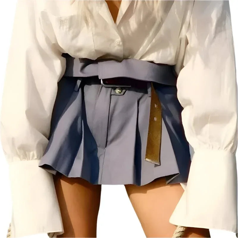 European And American College Style High Waist Pleated Skirt - Weriion