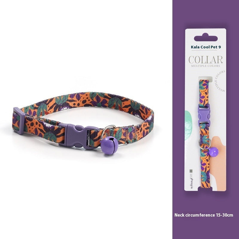 Woven Collar Bell Anti-Suffocation Comfortable Safety Buckle Pet Cat Decoration