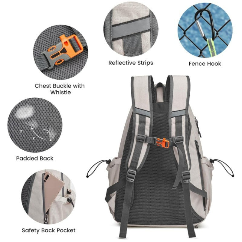 Men's And Women's Unisex Large Tennis Backpack With 4 Rackets Capacity And Shoes Compartment